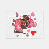 Couverture Polaire Funny Dog Dachshund Valentines Heart Dog Lover Men (Devant (Horizontal))