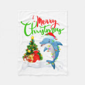 Couverture Polaire Funny Dolphin Fish Lover Xmas Lighting Dolphin Chr (Devant)