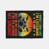 Couverture Polaire Funny Drummer Men Women Drumline Drumming Musical  (Devant (Horizontal))