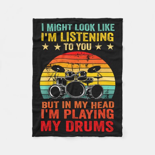 Couverture Polaire Funny Drummer Men Women Drumline Drumming Musical  (Devant)