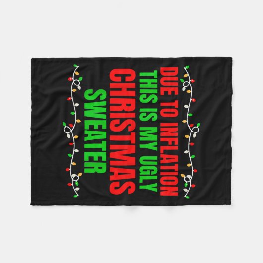 Couverture Polaire Funny Due To Inflation Ugly Christmas Sweaters Fam (Devant (Horizontal))