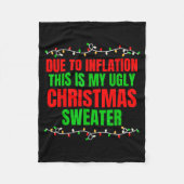 Couverture Polaire Funny Due To Inflation Ugly Christmas Sweaters Fam (Devant)