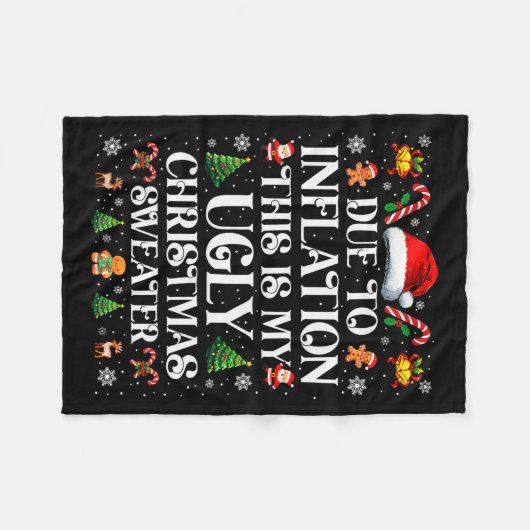 Couverture Polaire Funny Due To Inflation Ugly Christmas Sweaters For (Devant (Horizontal))