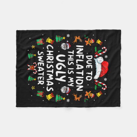Couverture Polaire Funny Due To Inflation Ugly Christmas Sweaters For (Devant (Horizontal))