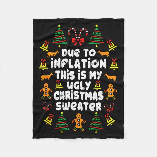 Couverture Polaire Funny Due To Inflation Ugly Christmas Sweaters For (Devant)