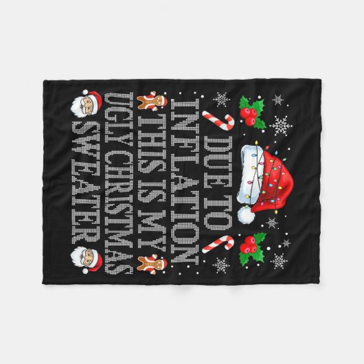 Couverture Polaire Funny Due To Inflation Ugly Christmas Sweaters Men (Devant (Horizontal))