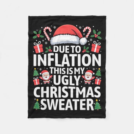Couverture Polaire Funny Due To Inflation Ugly Christmas Sweaters Men (Devant)