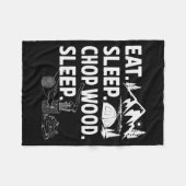 Couverture Polaire Funny Eat Sleep Chop Wood Repeat Lumberjack  (Devant (Horizontal))
