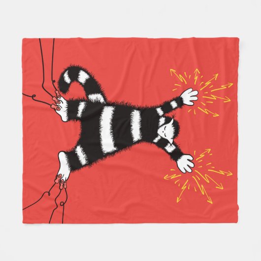 Couverture Polaire Funny Electric Chat Caractère Haute Tension (Devant (Horizontal))