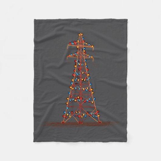 Couverture Polaire Funny Electric Pylon Christmas Graphics Lights Lov (Devant)
