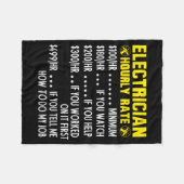 Couverture Polaire Funny Electrician Hourly Rate Pricing Chart  (Devant (Horizontal))