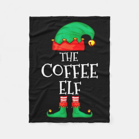 Couverture Polaire Funny Elf Family Christmas The Coffee Elf Sweater  (Devant)
