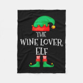 Couverture Polaire Funny Elf Family Christmas The Wine Lover Elf Men (Devant)