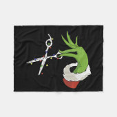 Couverture Polaire Funny Elf Hands Hair Stylist Hairdresser Scissor B (Devant (Horizontal))