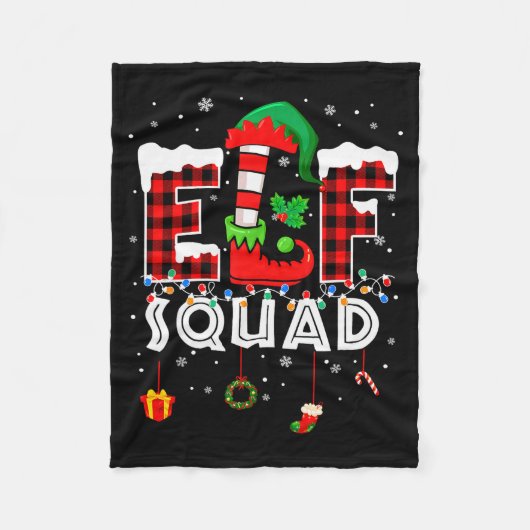 Couverture Polaire Funny Elf Squad Christmas Family Matching Pajamas (Devant)