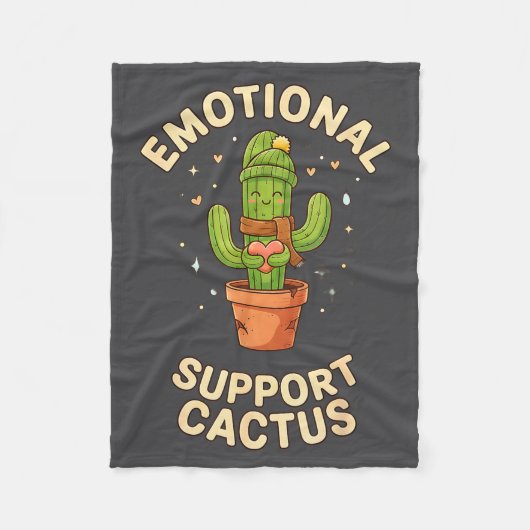 Couverture Polaire Funny Emotional Suprt Cactus Kawaii Succulent Plan (Devant)