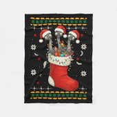 Couverture Polaire Funny Emu Bird In Xmas Socks Lights Christmas  (Devant)