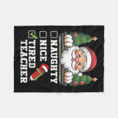 Couverture Polaire Funny Enseignant Naughty Nice Fatigué Enseignant N (Devant (Horizontal))