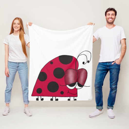 Couverture Polaire Funny et Euphoric Ladybug (En situation)