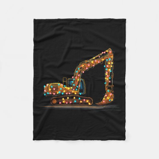 Couverture Polaire Funny Excavator Christmas Graphics Lights Lover (Devant)