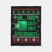 Couverture Polaire Funny Excel Spreadsheets Christmas Sweater Lover A (Devant)