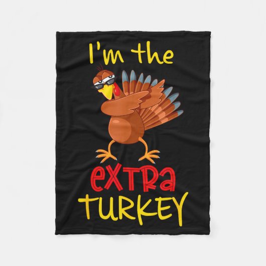 Couverture Polaire Funny Extra Turkey Matching Family Group Thanksgiv (Devant)