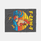 Couverture Polaire Funny F Awk F Chicken F Caw F Rooster Pun Retro Cl (Devant (Horizontal))