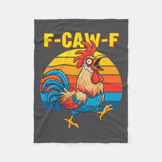 Couverture Polaire Funny F Awk F Chicken F Caw F Rooster Pun Retro Cl (Devant)