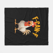 Couverture Polaire Funny F-Awk-F Chicken F-Caw-F Rooster Pun Retro Vi (Devant (Horizontal))