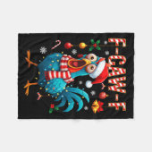 Couverture Polaire Funny F-caw-f Christmas Chicken Xmas Lights Santa  (Devant (Horizontal))
