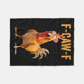 Couverture Polaire Funny F-caw-f Rooster Chicken Meme Chicken Farm Wo (Devant (Horizontal))