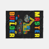 Couverture Polaire Funny Family Master Builder Building Bricks Blocks (Devant (Horizontal))