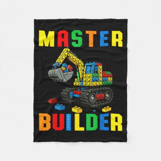 Couverture Polaire Funny Family Master Builder Building Bricks Blocks (Devant)