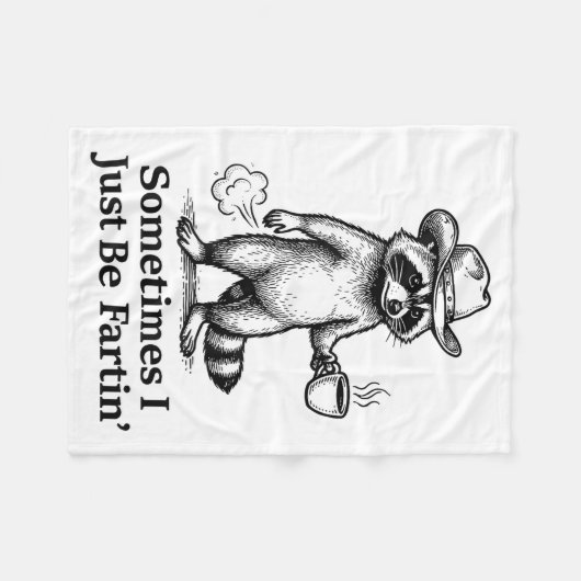 Couverture Polaire Funny Farting Raccoon Fart Joke Sometimes I Just B (Devant (Horizontal))