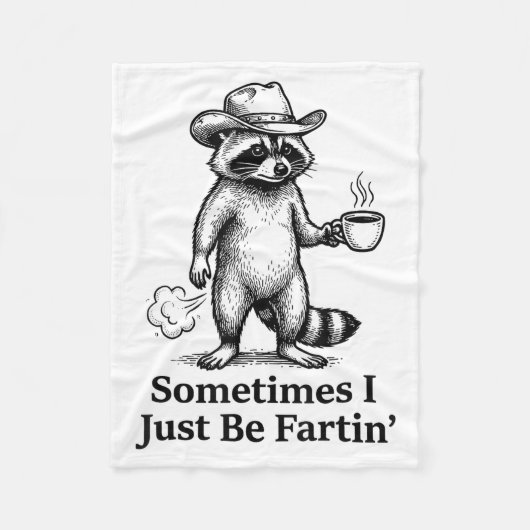 Couverture Polaire Funny Farting Raccoon Fart Joke Sometimes I Just B (Devant)