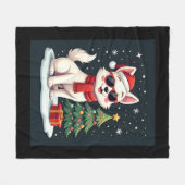 Couverture Polaire Funny Festive Lunettes de soleil Chien avec arbre  (Devant (Horizontal))