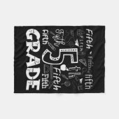 Couverture Polaire Funny Fifth Grade Doodle Tygraphy Birthday Design  (Devant (Horizontal))