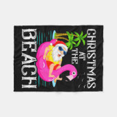 Couverture Polaire Funny Flamingo Float Santa Claus Christmas At The (Devant (Horizontal))