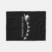 Couverture Polaire Funny Fly You Fools Santa Sleigh Reindeer Christma (Devant (Horizontal))