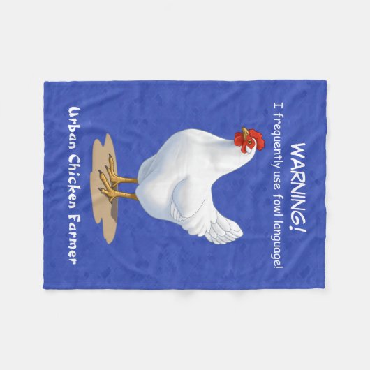 Couverture Polaire Funny Fowl Language Urban Chicken Farmer (Devant (Horizontal))