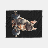 Couverture Polaire Funny French Bulldog Bodybuilding Gym Frenchie Wei (Devant (Horizontal))