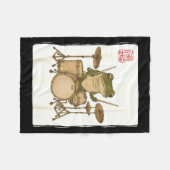 Couverture Polaire Funny Frog Drum Rock Music Kawaii Japanese  (Devant (Horizontal))