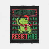Couverture Polaire Funny Frog Retro Merry Resistmas Litical Ugly Chri (Devant)