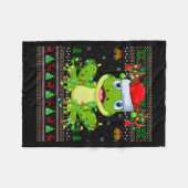 Couverture Polaire Funny Frog Ugly Christmas Sweaters Holiday Santa C (Devant (Horizontal))