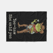 Couverture Polaire Funny Frog Western Engagement Matching Couples Tee (Devant (Horizontal))