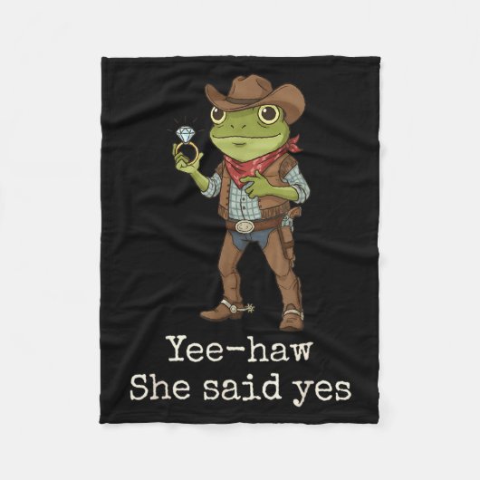 Couverture Polaire Funny Frog Western Engagement Matching Couples Tee (Devant)