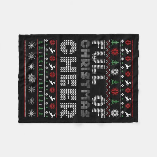Couverture Polaire Funny Full Of Christmas Cheer Beer Ugly Matching C (Devant (Horizontal))