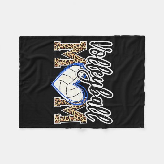 Couverture Polaire Funny Game Women Volleyball Leopard Ball Mom Mothe (Devant (Horizontal))