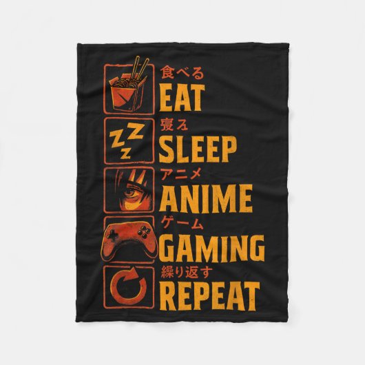 Couverture Polaire Funny Gamer Anime Graphic Tee Men Boys Teens Video (Devant)
