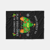 Couverture Polaire Funny Gamer Most Likely To Play Video Games On Chr (Devant (Horizontal))